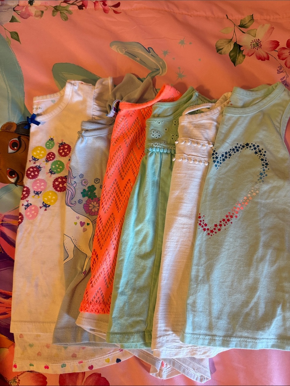 Girls Sleeveless Tops Pack of 6